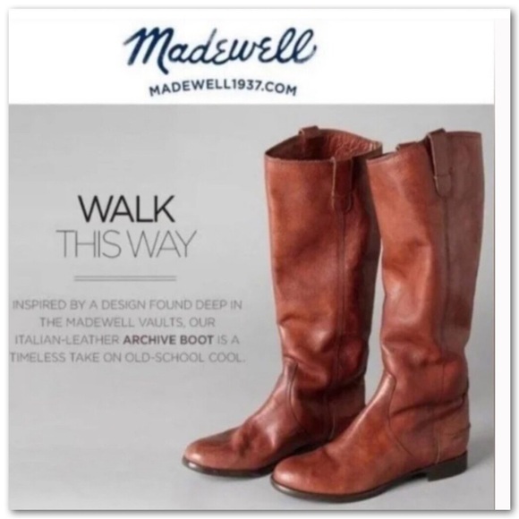 Madewell 1937 / Archive Leather Boot / English Saddle / Retail $298 - Picture 9 of 9